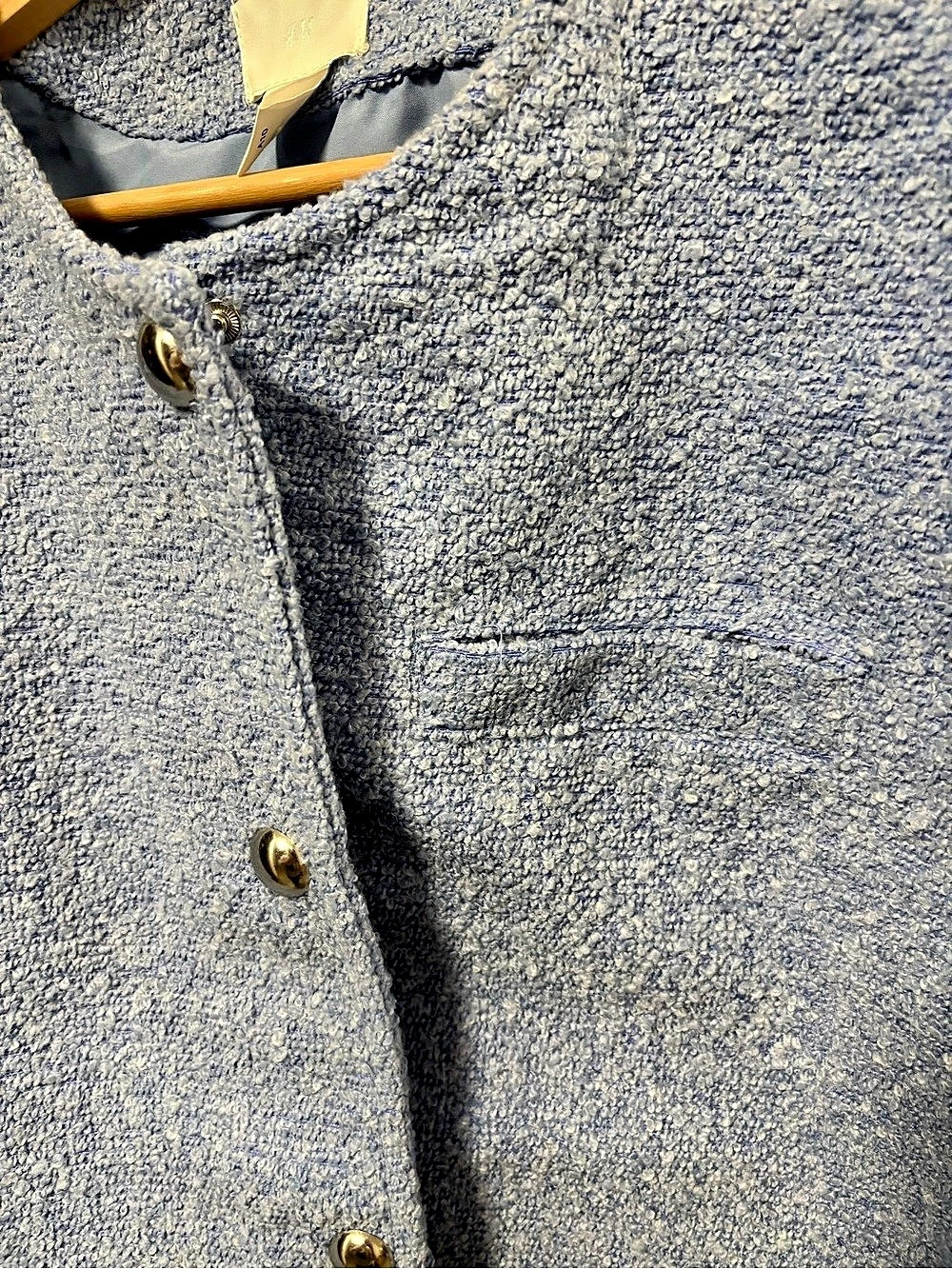 H&M Boucle Jacket in Blue Size XL Like New - Picture 4 of 7